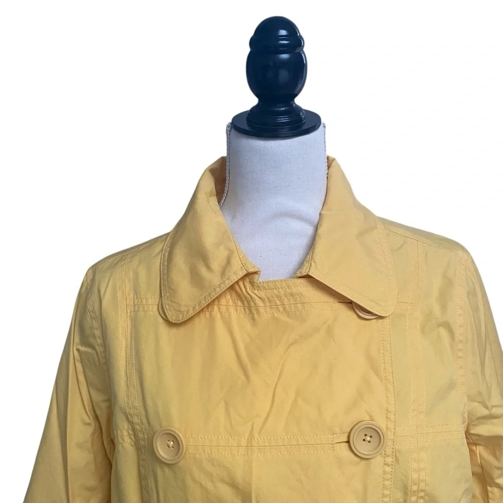 L.L.Bean Yellow Jacket M Double Breasted Cotton Coat Lightweight Utility - Picture 2 of 15